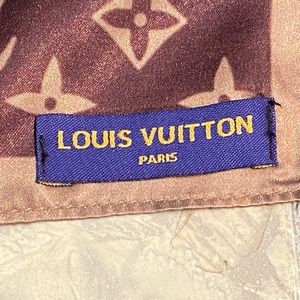 Louis Vuitton Brown Silk Scarf